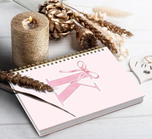 Coquette Trendy Preppy Pink Bow Spiral Notebook,Initial A Journal Personalized Teen Girl Gifts,Monogrammed Gifts for Women Teen Girl,College Ruled Hardcover Spiral Notebook 5.5 x 8.3 in Kuwait