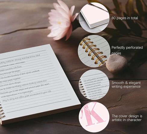 Coquette Trendy Preppy Pink Bow Spiral Notebook,Initial A Journal Personalized Teen Girl Gifts,Monogrammed Gifts for Women Teen Girl,College Ruled Hardcover Spiral Notebook 5.5 x 8.3 in Kuwait