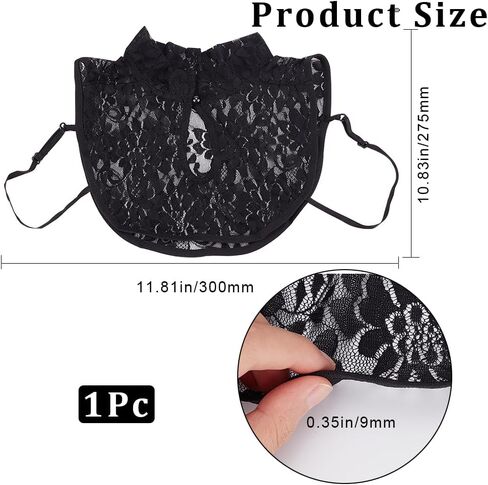 GORGECRAFT Black Neckline Trim Detachable Lady's False Collars Clothes Hollow Out Floral Lace Trim Sewing Applique Edge for Women Lady Summer Dress Suit Uniform Costume Sewing DIY Garment Accessories in Saudi Arabia