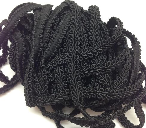 PEPPERLONELY 10 M/Lot (8mm) Lace Trim Ribbon Centipede Braided Lace Home Party Decoration DIY Craft Sewing Accessories Wedding Xmas Decor Fabric Curve Lace, Black in Kuwait