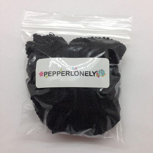 PEPPERLONELY 10 M/Lot (8mm) Lace Trim Ribbon Centipede Braided Lace Home Party Decoration DIY Craft Sewing Accessories Wedding Xmas Decor Fabric Curve Lace, Black in Kuwait