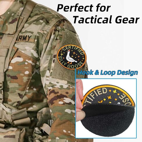 Funny Goose Patch, Hook and Loop Embroidered Patch, Cute Animal Meme Morale Patch, DIY Applique Accessories for Backpacks, Dog Harnesses, Army Vests, Gym Bags, Hats, Helmets in Kuwait