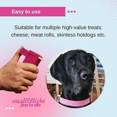 Train'N'Treat Dog Treat Dispenser, Combines a Subtle Clicking Sound with Offering a Treat (Max. diameter 3/4") in a Clean and Safe Way, Easy 1 Hand Operation, Slices Small Hot Dogs etc. into Treats in Kuwait