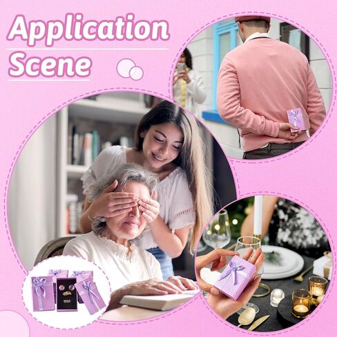 Craftdady 12 Pack Lilac Jewelry Boxes 1.99 x 3.15 Inch Rectangle Cardboard Boxes Small Necklace Earring Finger Ring Packing Boxes with Rose Bowknot for Festival Birthday Present Jewelry Display in Saudi Arabia