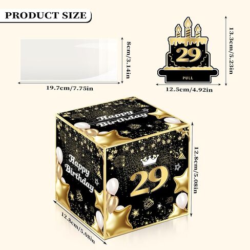 Joycard 50th Birthday Money Box for Women Men, 50 Years Old Birthday Decorations, Fun Pull-Out Cash Gift Box for Parties, Ideal for 50th Birthday Surprises （with 35PCS Bags） in Saudi Arabia
