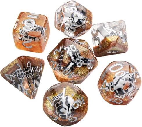 Gamegenic Embraced Series RPG Dice Set | Set of 7 Dice in a Variety of Sizes Designed for Roleplaying Games | Premium Quality Resin Dice with Unique Thematic Death Valley Design | Made by Gamegenic in Saudi Arabia