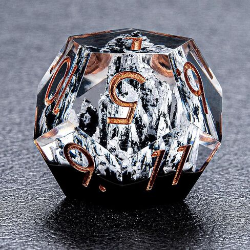 Sharp Edge Dice Mountain D&D Dice, 7 Piece RPG Polyhedral Dice Set, DND Dice Set for Dungeons and Dragons Role Playing Games Snow White Mountain in Kuwait