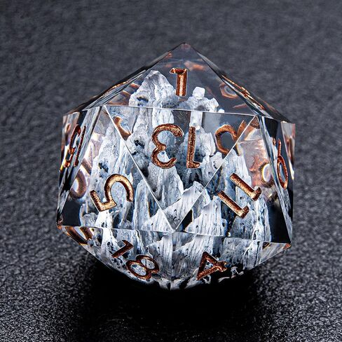 Sharp Edge Dice Mountain D&D Dice, 7 Piece RPG Polyhedral Dice Set, DND Dice Set for Dungeons and Dragons Role Playing Games Snow White Mountain in Kuwait