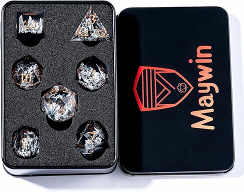 Sharp Edge Dice Mountain D&D Dice, 7 Piece RPG Polyhedral Dice Set, DND Dice Set for Dungeons and Dragons Role Playing Games Snow White Mountain in Kuwait