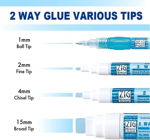 Zig Kuretake 2 Way Glue Stick Pen, Board Tip,15mm Tip, AP-Certified, Made in Japan in Saudi Arabia