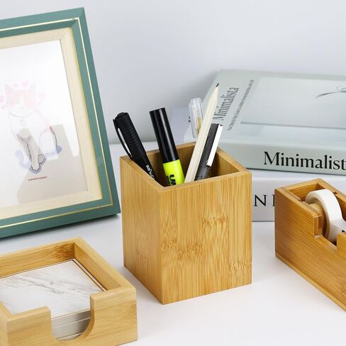 MultiBey Pink Gold Acrylic Sticky Notes Holder Stapler and Tape Dispenser Cutter with Sticky Notes, 950 Staples & Tape, Staple Remover, Scissor, Ballpoint Pen, Paper Clips Set for Women Office Home in Kuwait