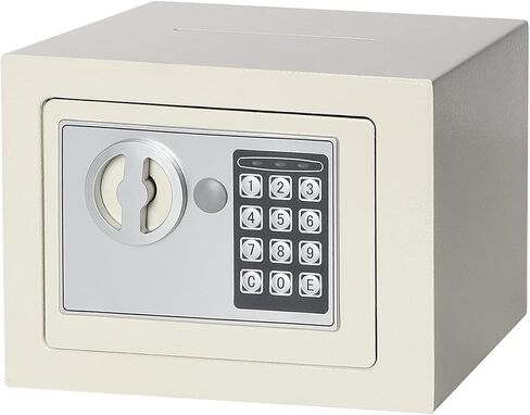 Security Digital Safe for Home Office,0.17 Cubic Home Keypad Safe,Protect Money,Jewelry,Passports (White) in Saudi Arabia