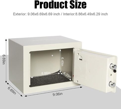 Security Digital Safe for Home Office,0.17 Cubic Home Keypad Safe,Protect Money,Jewelry,Passports (White) in Saudi Arabia