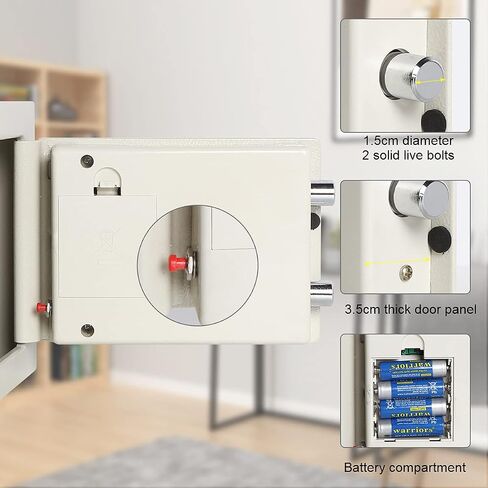 Security Digital Safe for Home Office,0.17 Cubic Home Keypad Safe,Protect Money,Jewelry,Passports (White) in Saudi Arabia