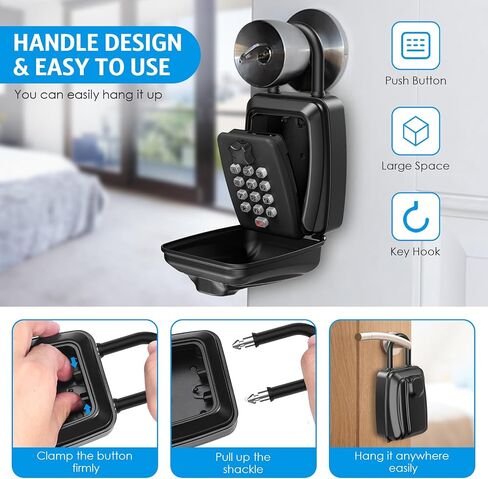 AMIR Push Button Combination Lock: Key Hider Safe Box for House, Hotels with 12-Digit, Resettable Code in Kuwait