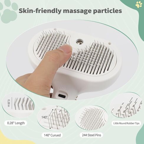 فرشاة بخارية للقطط للتساقط، فرشاة للعناية بالقطط مع خزان مياه وزر تحرير، فرشاة تنظيف ذاتية للقطط مشبع بالبخار للكلاب والقطط وأداة فرشاة للعناية بالحيوانات الأليفة مع مشط للبراغيث in Kuwait