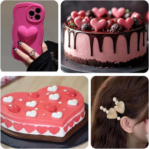 2 Pcs Heart-Shaped Casting Jewelry Mold, Heart Silicone Mold, Mixed Size Heart Shape Silicone Mold, Silicone Heart Epoxy Mold for Jewelry Making Keychain, Crafting, Earrings, Jewelry Projects in Saudi Arabia