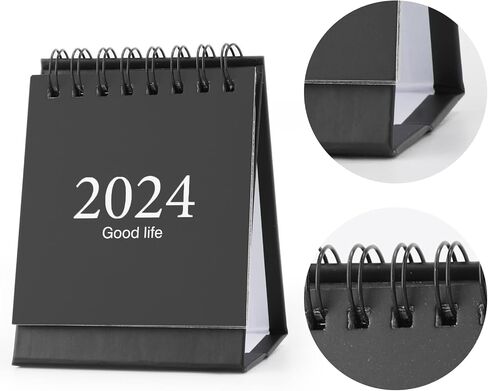 تقويم مكتب صغير، من أغسطس 2023 إلى ديسمبر 2024، تقويم مكتبي صغير، جدول يومي صغير، تقويم مكتبي صغير، ربط بسلك مزدوج مع ملصقات للرجال والنساء والمكتب والفصول الدراسية (أسود) in Saudi Arabia