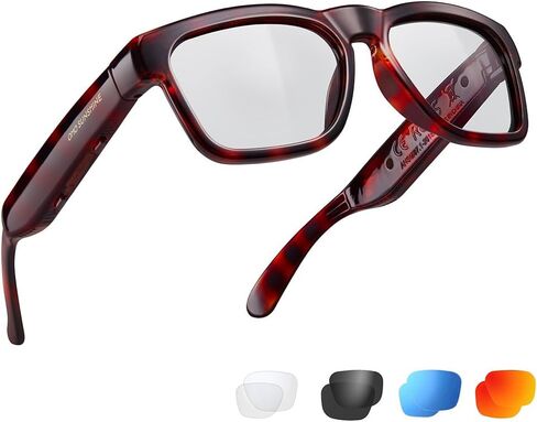 OhO Smart Glasses,Safety Glasses with Bluetooth Speaker,Indoor/Outdoor UV Protection and Voice Control,Unisex(Blue Light Lens) in Saudi Arabia
