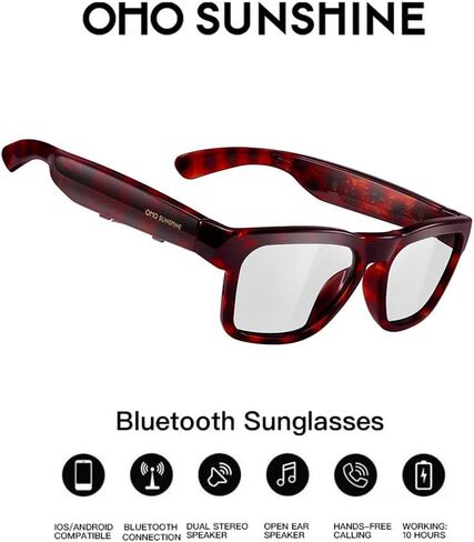 OhO Smart Glasses,Safety Glasses with Bluetooth Speaker,Indoor/Outdoor UV Protection and Voice Control,Unisex(Blue Light Lens) in Saudi Arabia