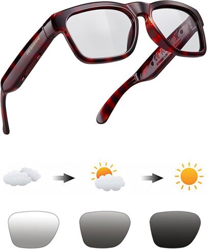 OhO Smart Glasses,Safety Glasses with Bluetooth Speaker,Indoor/Outdoor UV Protection and Voice Control,Unisex(Blue Light Lens) in Saudi Arabia