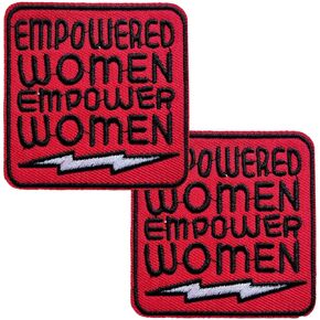 Small Red Feminism Patch, 2Pcs Empowered Women Empower Women Iron On Patch, Decorative Embroidered Patches Emblem Badge for Hats Bags Backpack Jeans