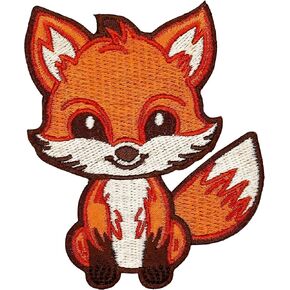 3.5" Fox Patch - Animals Patch, Animal Iron On Patches - Children/Kids Patches for Backpacks - Kids Applique - Iron On/Sew On Appliques for Kids - Iron On Patches Boys/Girls - Small Patches
