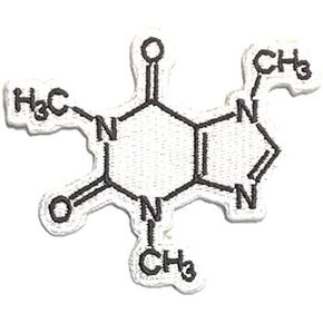 PatchClub Coffee Lover Molecule Patch - Fully Embroidered, Iron On/Sew On - Chemistry, Science, Coffee Gifts for Tote Bag, Backpack