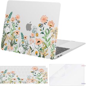 MOSISO Compatible with MacBook Air 13 inch Case 2022 2021 2020 2019 2018 A2337 M1 A2179 A1932, Plastic Wild Flowers Hard Case&Keyboard Cover&Screen Protector for MacBook Air 13.3 inch Case,Transparent in Saudi Arabia
