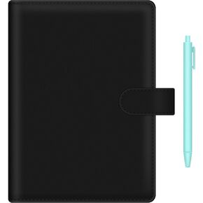 A5 Notebook Binder - Candy Sweet Leather 6 Ring Planner with Stylish Design, Loose Leaf Personal Organizer Binder Cover with Press Button Closure