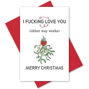 Sexy Christmas Card for Boyfriend Husband, Naughty Xmas Card for Him Her, All I Want for Christmas is You, Naked