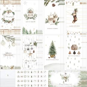 36 Pack Christmas Money Holder Cards with Envelopes and Stickers Gifts Bulk Modern Rustic Christmas Money Wallets Greeting Cards Set for Christmas Decoration Party Favors