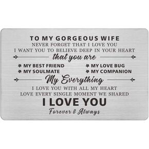 Resdink I Love You Gifts for Her Women, Romantic Valentine's Day Christmas Card for Girlfriend Wife, Female Anniversary Love Gifts Card Woman Mini Love Note