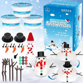 3 Pack Snowman Kit, Christmas Melting Snowman Crafts DIY Snowman Kit, Build a Snowman Winter Christmas Activities Set Indoor, Snowman Creative Modeling Clay for Family School Party Favor