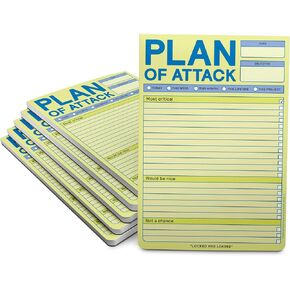 1-Count Knock Knock Plan of Attack Pads - Daily Planner Pads & To Do List Notepads, 6 x 9-inches each (Pastel)