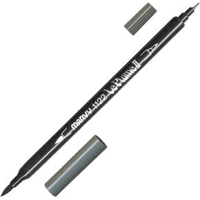 Marvy Uchida Marker Le Plume II - Dark Grey, Fine Brush Tip, Suitable for Rubber Stamps, Artists Markers