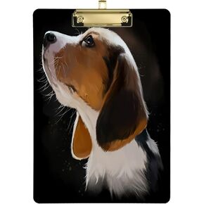 لوح كتابة من الأكريليك من Beagle Puppy بحجم حرف PVC للطلاب والنساء والرجال والأطفال، مقاس A4 قياسي 9 بوصة × 12.5 بوصة مع مشبك معدني منخفض المستوى