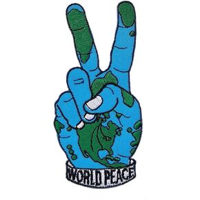 World Peace Embroidered Iron On Patch Save The Earth, Love Earth Patch Jacket Backpack Camping Patch Hiking Trail Patch