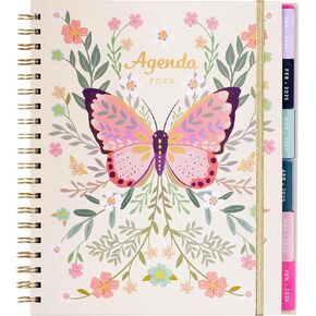 2025 Eccolo Large Spiral Agenda Planner, Hardcover, Weekly & Monthly Pages, 12 Month, Art + Quotes (Extra Large - 9" x 10.5")