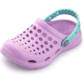 Joybees Kids Active Clog - Comfortable and Easy to Clean Slip-on Water Shoes for Girls and Boys - Black/Charcoal - Children's Size 12/Children's Size 13