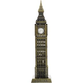 Zerodeko Big Ben Statue: Alloy Big Ben Building Model London Big Ben Sculpture Metal Landmark Building Figurine Vintage Big Ben Statue for Home Decoration