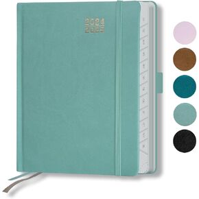Planner 2024-2025,Daily Weekly and Monthly Appointment Book 2025 , Medium Size (6.5" x 8.5"), Hard Cover Calendar Agenda with Hourly Schedule, Monthly Tabs, 100 GSM, Perfect for School Home Office Planning- Soft Pink