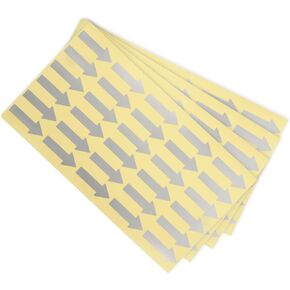 PATIKIL Small Arrow Sticker Label 1.2 x 0.5, 120 Pack Adhesive Color Coding Sign Decal for Gas Flow Direction Inspection Defect Marking, Grey