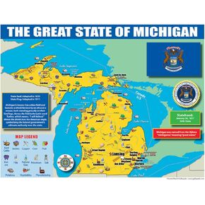 Gallopade Publishing Group Michigan State Map for Students - Pack of 30 (9780635106490)