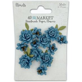 49 AND MARKET Slate Florets Paper Flowers 12 Count