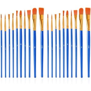 20 Pcs Paint Brushes Painting Brush for Acrylic Oil Watercolor Flat and Round Paint Brush Set for Washable Paint Artist Paint Small Brushes Bulk Toddler Paint Brushes Hog Bristle Art Brushes Pack