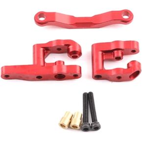 Aluminum RC Steering Set for ARRMA 1/18 Granite Grom Mega 380 Brushed 4X4 Monster Truck & Typhon Grom Mega 380 Brushed 4X4 Buggy Upgrades Parts (Red)