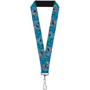 Buckle Down Lanyard-1.0-Stitch Expressions/Hibiscus Collage Green-bl