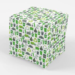 Garbage Birthday Party Gift Wrapping Paper, Folded Flat 30 x 20 Inch, 3 Sheets