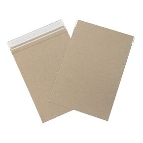 Aviditi 9 x 11 1/2" Stayflats Brand Rigid Flat Mailers, Kraft (Pack of 100) Photo Document Mailers, Peel & Seal Closure, Tear Strip Easy Opening.